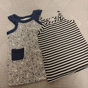 Lot Of 2 Girls Blue And White Tank Tops Size 2T